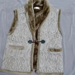 OSCARICH ペイズリー柄ファーベスト Mサイズ