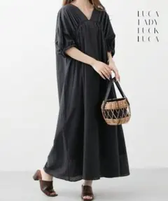 【美品✨】LUCA LADY LUCK LUCA ブラック ロングワンピース