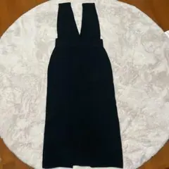 ブラック ノースリーブ ニットワンピース