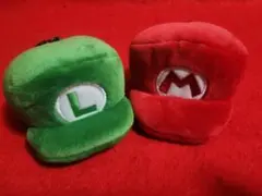 スーパーマリオ　マリオ　ルイージ　帽子　ぬいぐるみ　マスコット　ストラップ