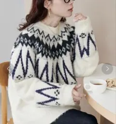 ブークレ求心柄ニットプルオーバー DISCOAT