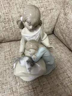 リヤドロ LLADRO 1534 少女と猫 陶器人形 置物のサムネイル