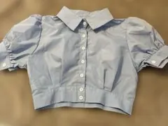 ライトブルー クロップドシャツ 半袖　即購入OK