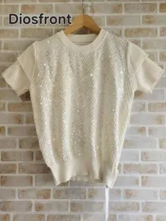 新品♡Diosfront スパンコールフリル袖ニットプルオーバーのサムネイル
