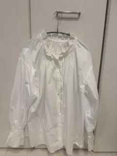 SLOBE IENA タイプライター フリルカラーブラウス ホワイト