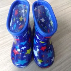 キッズ レインブーツ 星柄 ブルー　13.0cm