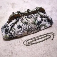 ＊アンティーク＊ビーズ刺繍＊がま口バッグ＊2WAY＊ショルダー＊ハンドバッグ