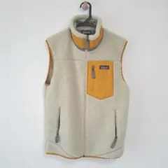 patagonia フリース　ベスト クリーム/イエロー　パタゴニア　ボア