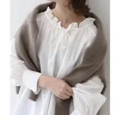 美品 スローブイエナ タイプライターフリルカラーブラウス ホワイト 2way 白