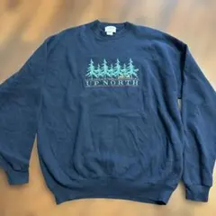 Lee 刺繍 古着スウェット ネイビー USA