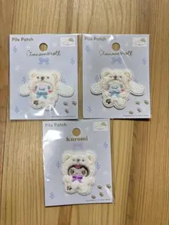 【新品未使用】ふわふわスノー　サンリオ　パイルワッペン　クロミ　シナモン　シール