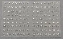 【まとめ割引あり♡】ネイルシール　ステッカー　2枚　リボン　シルバー　銀