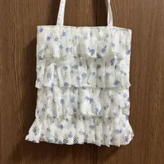 SOLLON. ミニフラワープリーツレーストートバッグ ヴィンテージ ガーリー