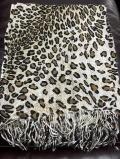 ヒョウ柄ストール 中古 マフラー