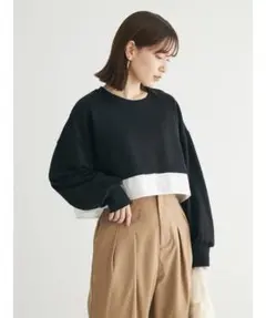 elencare due レイヤードウラケプルオーバー ショート丈のサムネイル