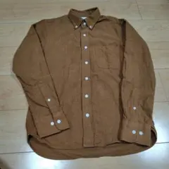 無印良品 ブラウン コットンネルシャツ S