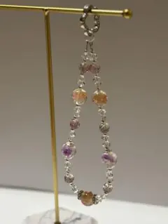 ハンドメイドꕤ︎︎お花入りビーズストラップ