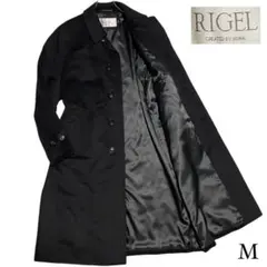 カシミヤ100%×美品【RIGEL】マキシ丈 比翼ステンカラーコート シルク M