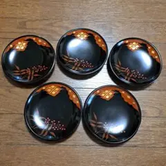 秀衡塗銘々皿５枚セット 銘々皿 ヒシ 5枚セット - 秀衡塗工房 丸三漆器 オンラインストア