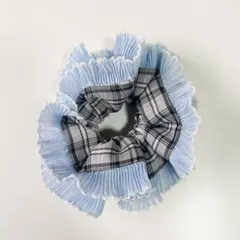 ビッグシュシュ　チェック✕ブルーレース