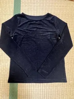 ラメ入り 長袖カットソー ブラック M