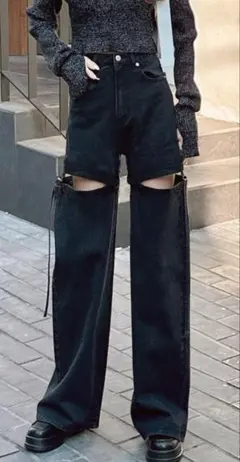 2Wayスリットデニムパンツ［Cu453］