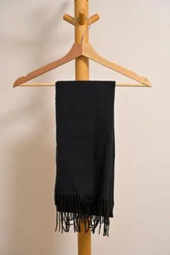 無印良品　ウール　マフラー３５×１８０ｃｍ・黒
