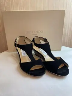 JIMMY CHOO ブラックヒールサンダル - メルカリ