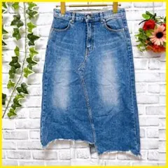 【RENEWAL】 (M) デニム スカート ミディ丈 レディース
