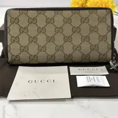 新品同様‼️ グッチ　GUCCI 財布　長財布　GGキャンバス ラウンドファスナー