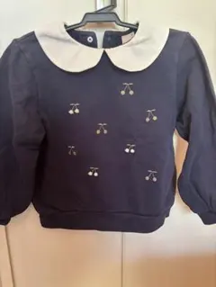 petit main チェリー刺繍 トレーナー 112cm