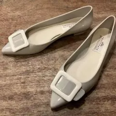 未使用級！テンパレイト ラバー レインシューズ フラット パンプス 41 グレー