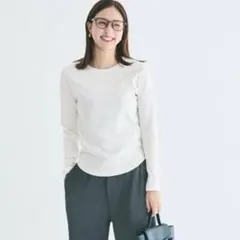 【新品タグ付き】coca リブクルーネックTシャツ　ホワイト　L