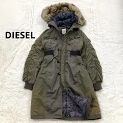 ディーゼル レディース 中綿 モッズコート フード ファー カーキ M相当
