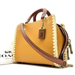 【極美品】コーチ ローグ20 クロシェ ハンドバッグ ショルダー2way レザー