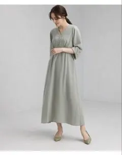 green label relaxing Pツイル ギャザードルマン ワンピース