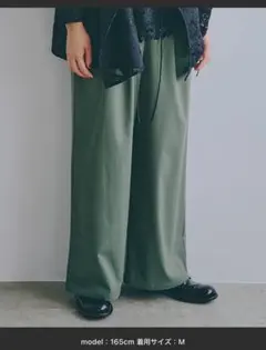 studio CLIP ストレートイージーパンツ カーキ