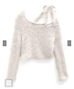 ワンショルフェザーニットリボントップス [dr747] grl