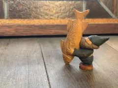 藤岡孝一 木彫 ポルックス 小人 カボチャを抱える小人 北海道作家　彫刻 藤岡孝一 木彫 ポルックス 小人 カボチャを抱える小人 北海道作家 彫刻
