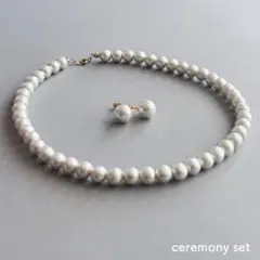ネックレス+ピアス（イヤリング）セット◆コットンパール 入園式 入学式 結婚式