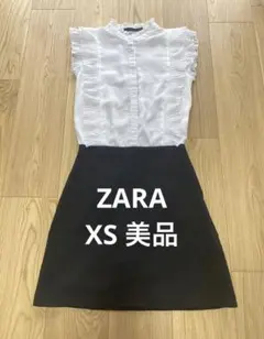 ZARA TRAFALUC ザラ フリルブラウス ドッキングワンピース 白黒XSのサムネイル