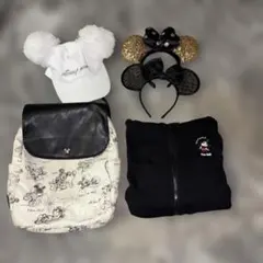 ディズニー　ミッキーマウス　ミニーマウス　リュック　カチューシャ　帽子　パーカー