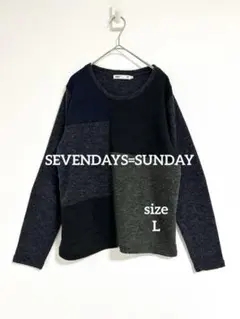 SEVENDAYS=SUNDAY　セブンデイズサンデイ パッチワーク風ニット L