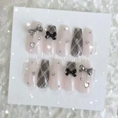 ネイルチップ オーダー ちゅるん フレンチガーリー ワンホン 韓国 量産型 ホロ