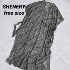 美品⭐️シーナリー　花柄ワンピース　ブラウス　フレンチスリーブ　シースルー　フリー