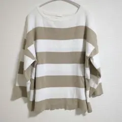 GU　ボーダー七分袖ニット