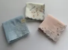 JILL STUART 刺繍ガーゼハンカチ 3枚セット