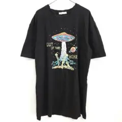 ロムウェ 【S】 Tシャツ クルーネック 宇宙柄 L 黒 カジュアル 個性的のサムネイル