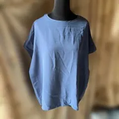 新品 ひんやりTシャツ チュニック ブルー　しまむらのサムネイル