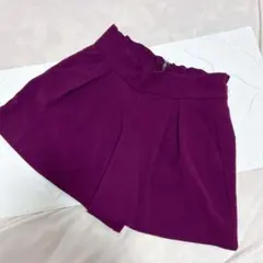 GUサイズM パープル キュロット パンツ　バックジップのサムネイル